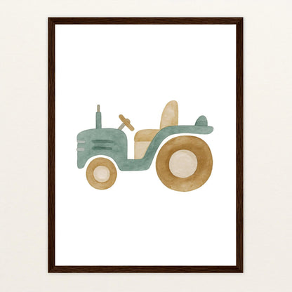 Traktor Poster mit Holzrahmen von tinylearner