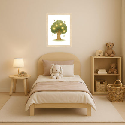 Leuchtbaum Poster mit Holzrahmen von tinylearner