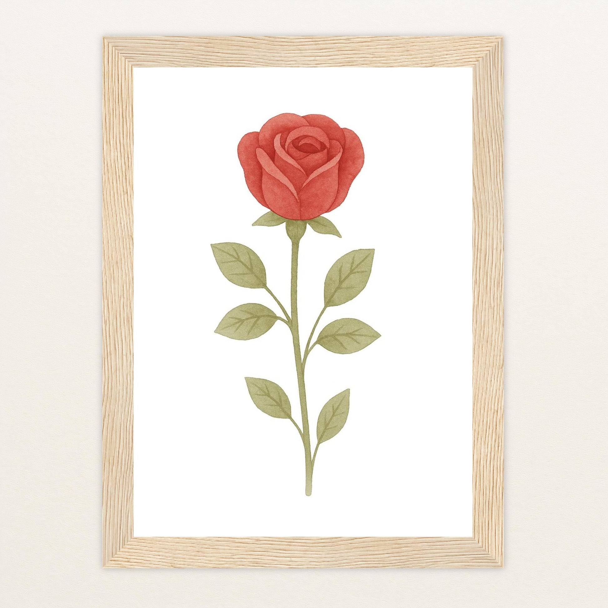 Rose Poster mit Holzrahmen von tinylearner
