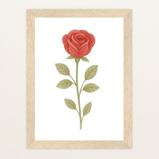 Rose Poster mit Holzrahmen von tinylearner