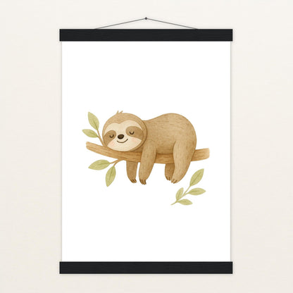 Fred das Faultier Poster mit Leisten von tinylearner