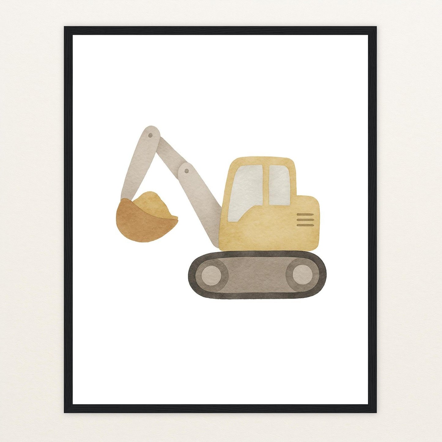 Bagger Poster mit Holzrahmen von tinylearner