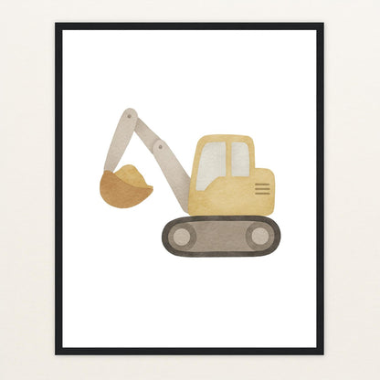Bagger Poster mit Holzrahmen von tinylearner