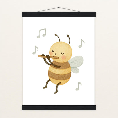 Bibi die Biene - Motiv: "Flöte" Poster mit Leisten von tinylearner
