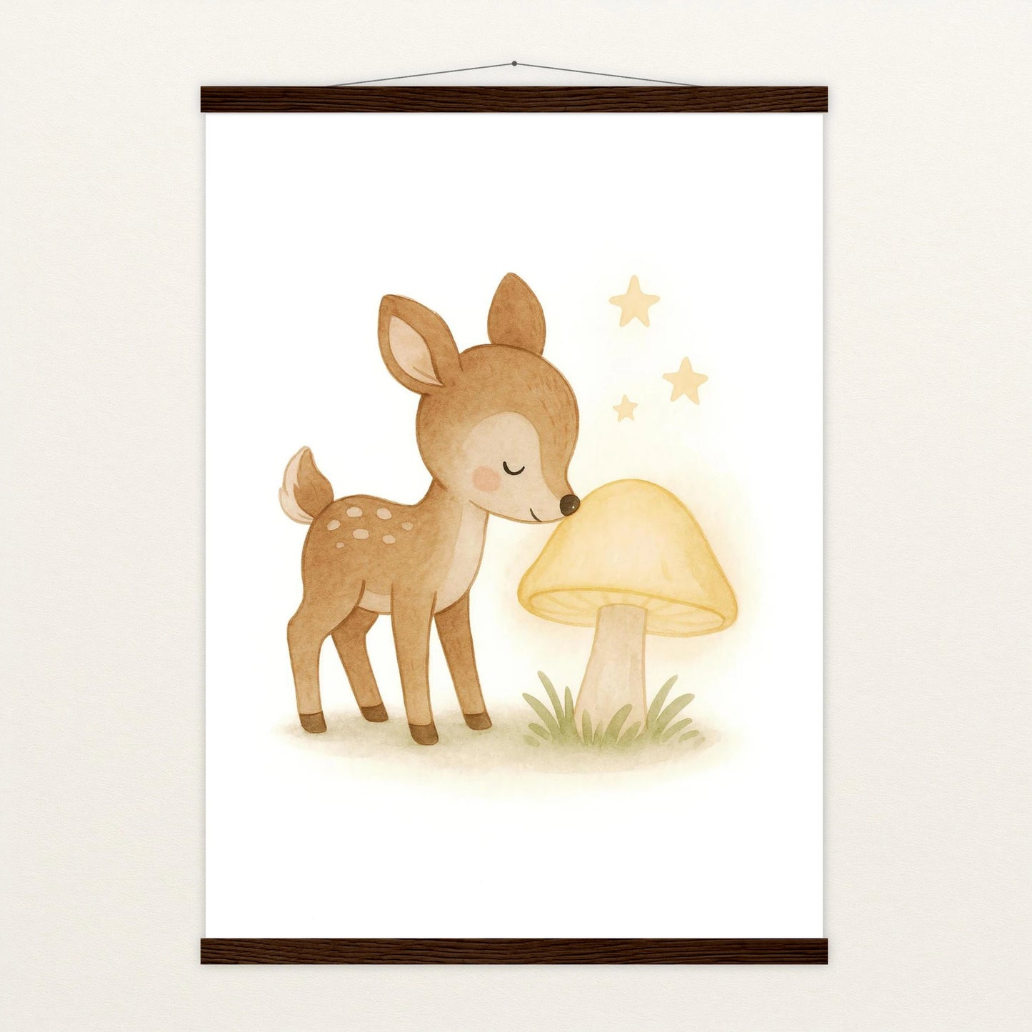 Ria das Reh - Motiv: "Leuchtpilz" Poster mit Leisten von tinylearner