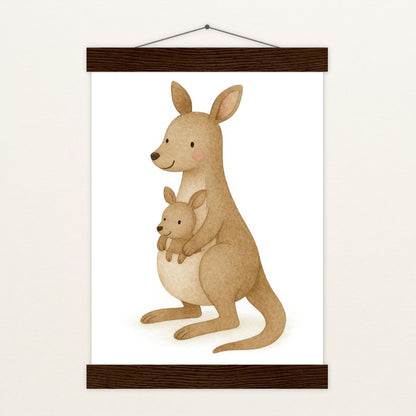 Kängu das Känguru Poster mit Leisten von tinylearner