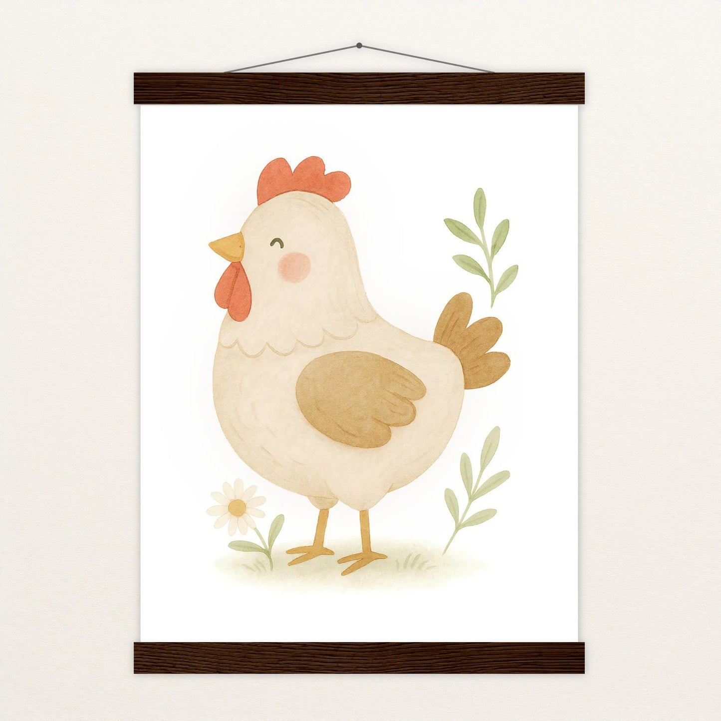 Hanni das Huhn Poster mit Leisten von tinylearner