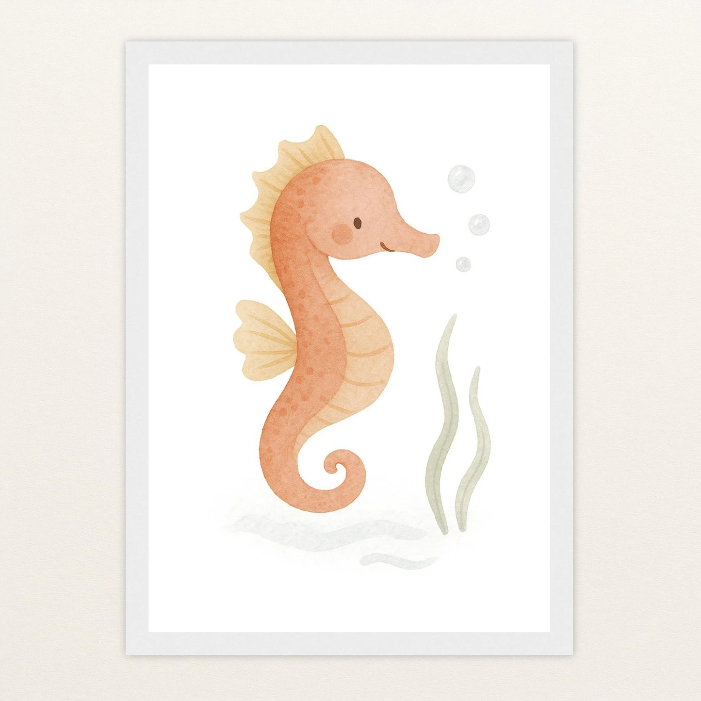 Suri das Seepferdchen Poster mit Holzrahmen von tinylearner