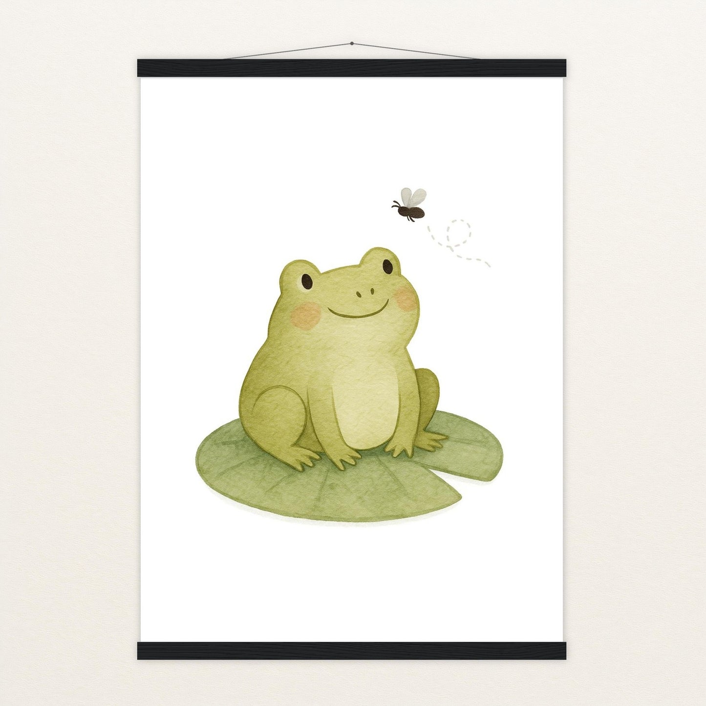 Flocke der Frosch - Motiv: "Fliege" Poster mit Leisten von tinylearner