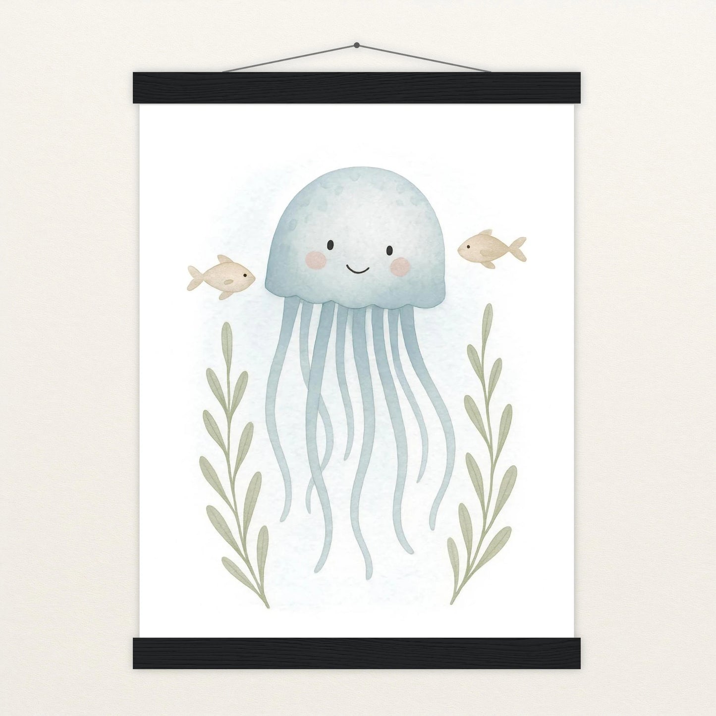 Quinn die Qualle Poster mit Leisten von tinylearner