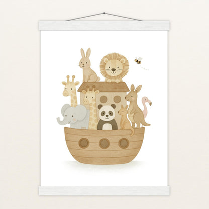 Tierfreunde - Motiv: "Arche Noah" Poster mit Leisten von tinylearner