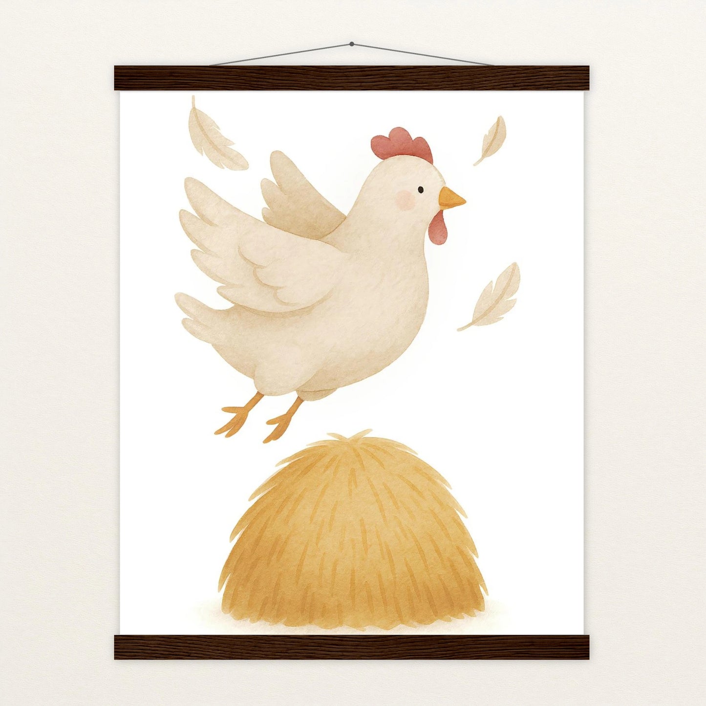 Hanni das Huhn - Motiv: "Heu" Poster mit Leisten von tinylearner