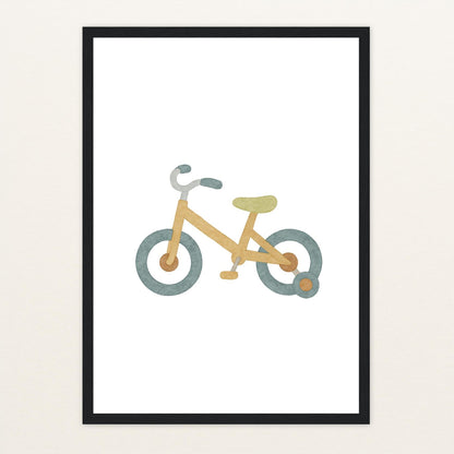 Fahrrad Poster mit Holzrahmen von tinylearner
