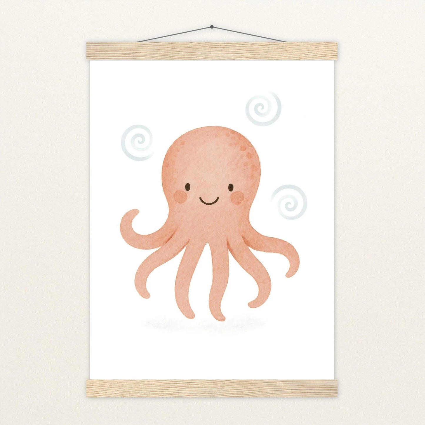 Tilli der Tintenfisch Poster mit Leisten von tinylearner