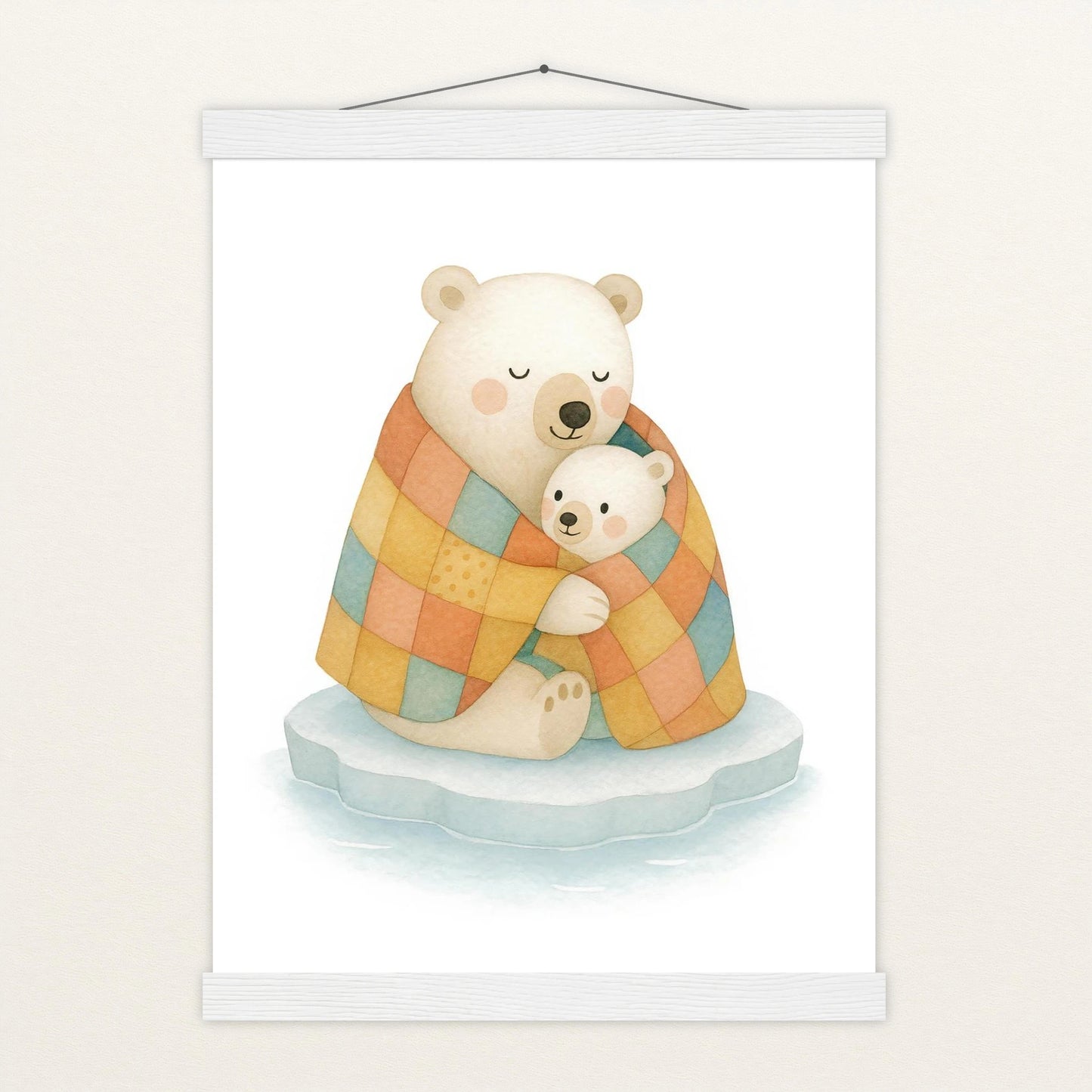 Pummel der Polarbär - Motiv: "Familie" Poster mit Leisten von tinylearner