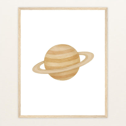 Saturn Poster mit Holzrahmen von tinylearner