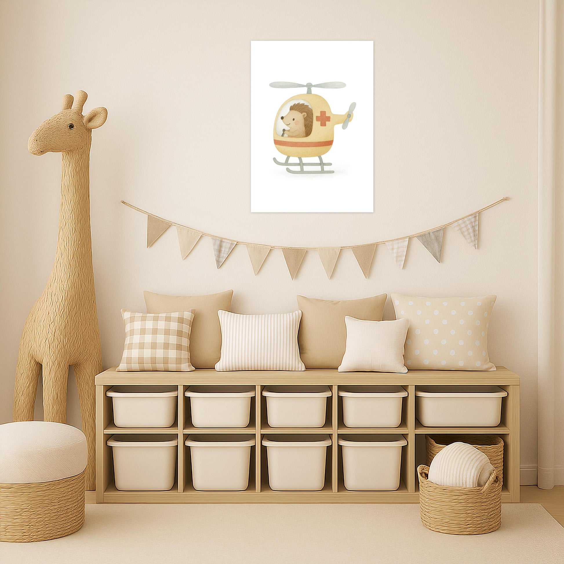 Iggi der Igel - Motiv: "Rettungshubschrauber" Poster von tinylearner