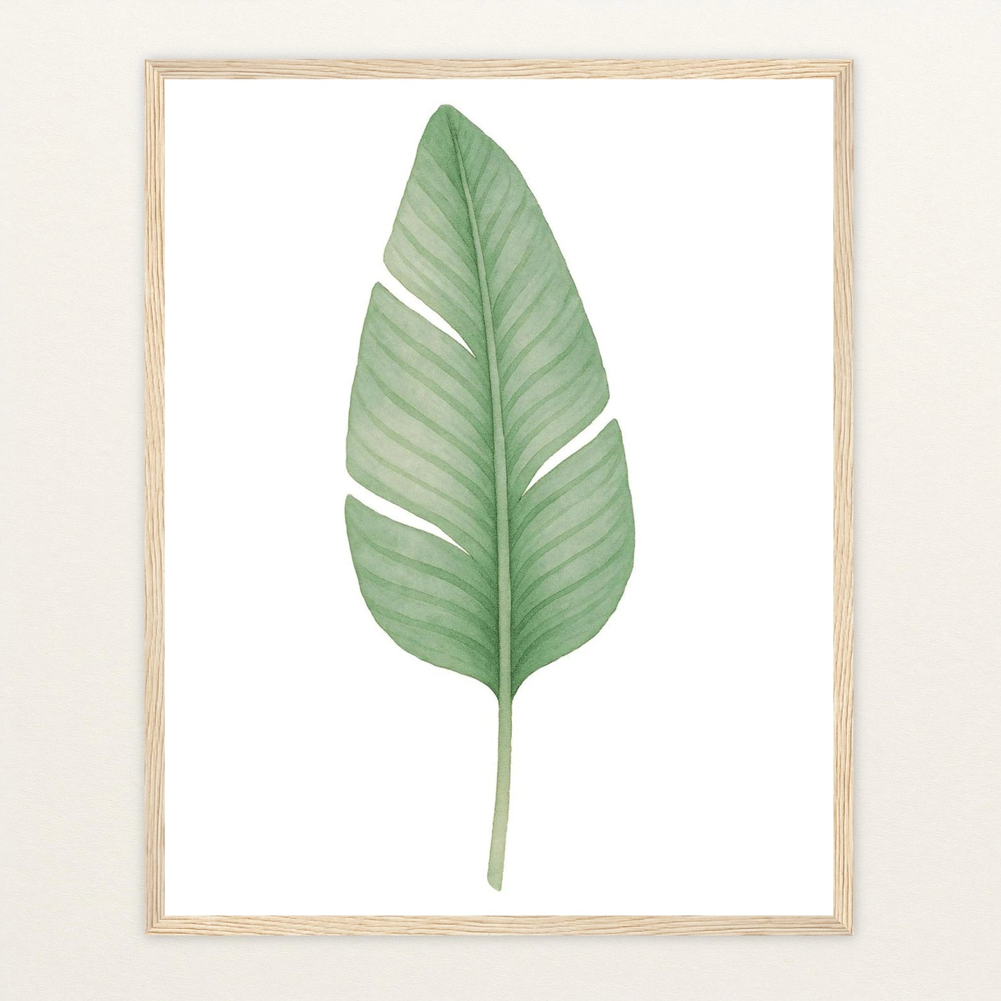 Strelitzien-Blatt Poster mit Holzrahmen von tinylearner