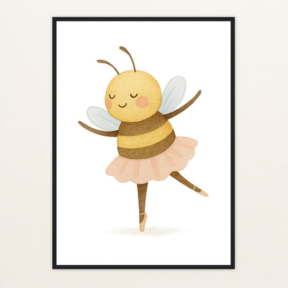 Bibi die Biene - Motiv: "Ballett" Poster mit Holzrahmen von tinylearner