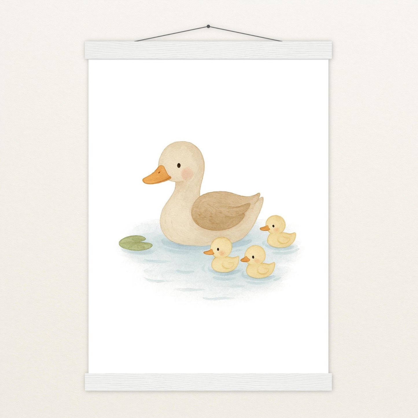 Gusi die Gans - Motiv: "Teich" Poster mit Leisten von tinylearner