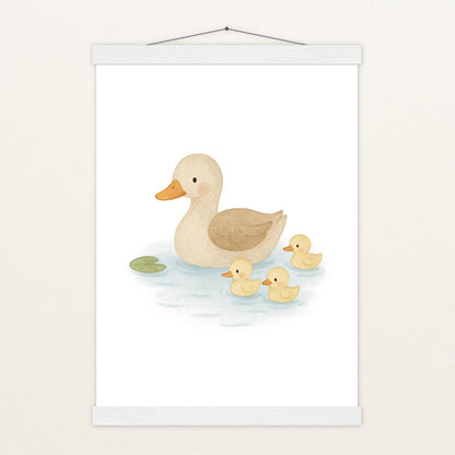 Gusi die Gans - Motiv: "Teich" Poster mit Leisten von tinylearner