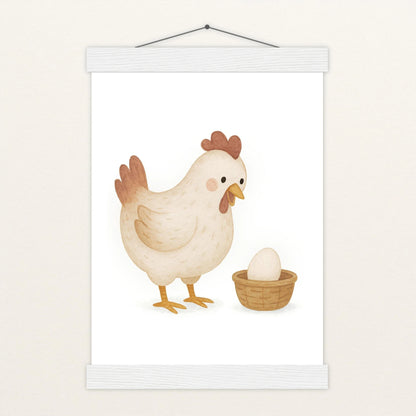 Hanni das Huhn - Motiv: "Ei" Poster mit Leisten von tinylearner