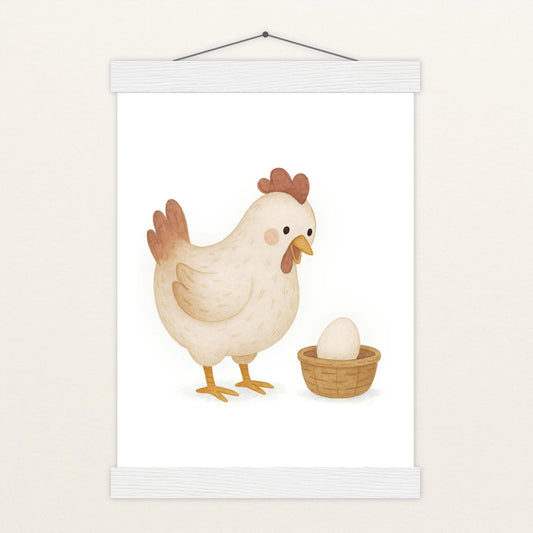 Hanni das Huhn - Motiv: "Ei" Poster mit Leisten von tinylearner