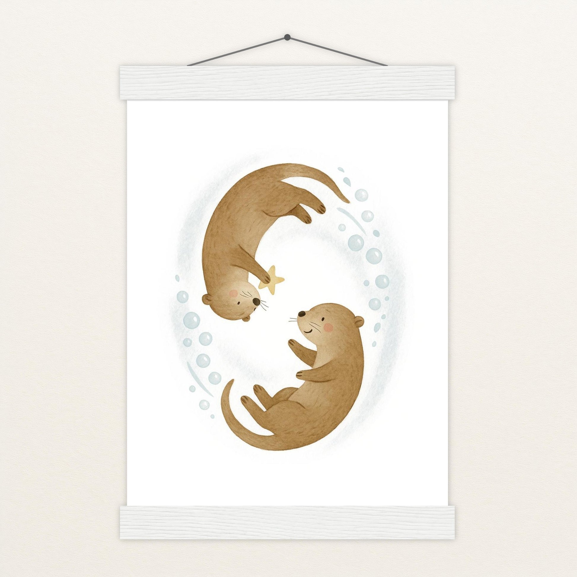 Otti der Otter - Motiv: "Stern" Poster mit Leisten von tinylearner