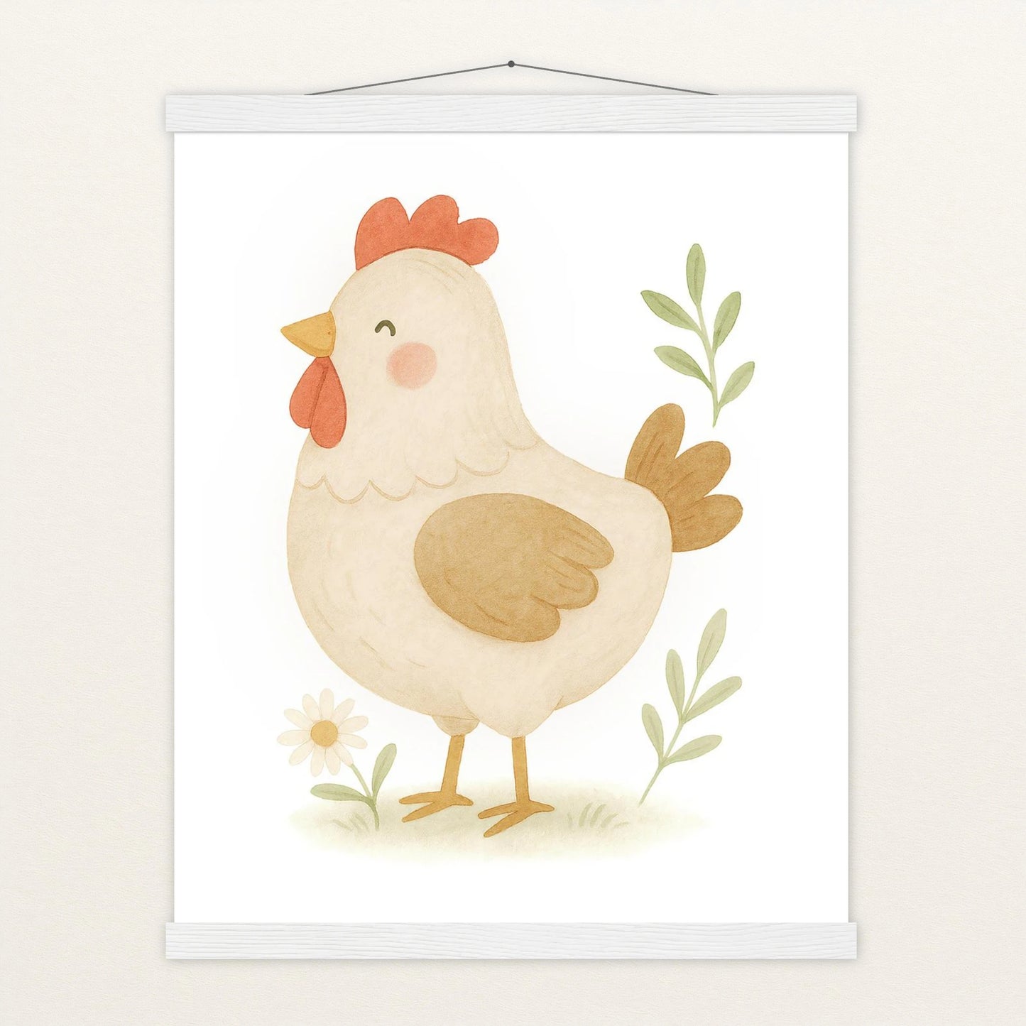 Hanni das Huhn Poster mit Leisten von tinylearner