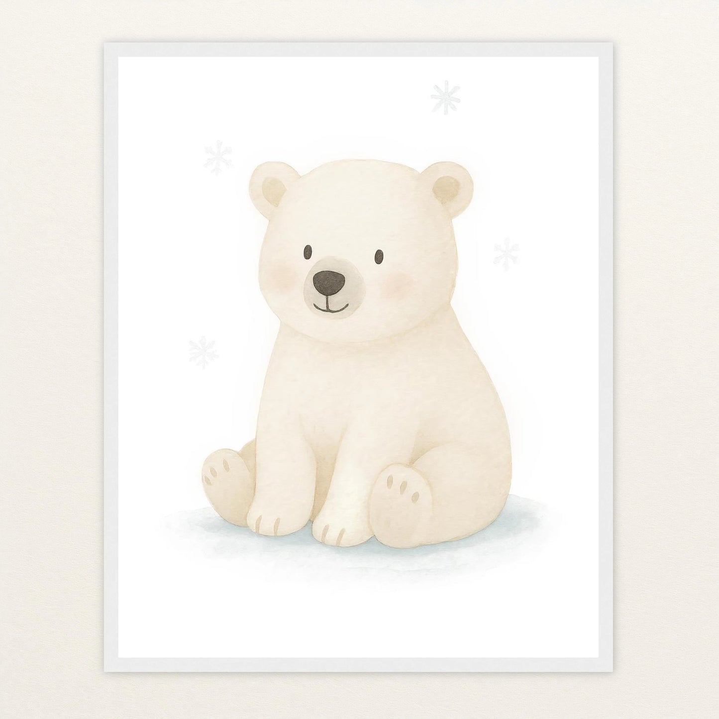Pummel der Polarbär Poster mit Holzrahmen von tinylearner