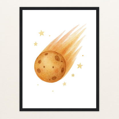 Asteroid Poster mit Holzrahmen von tinylearner