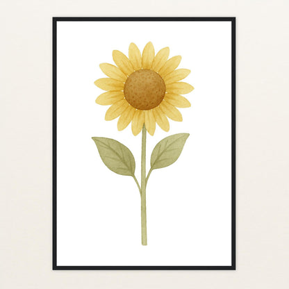 Sonnenblume Poster mit Holzrahmen von tinylearner