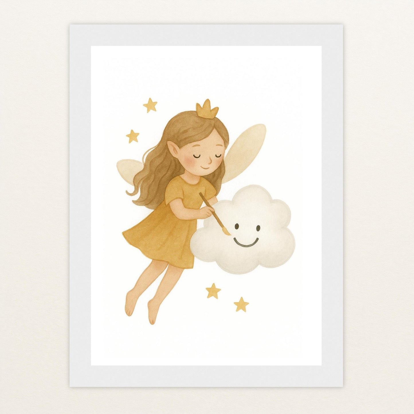 Fina die Fee - Motiv: "Wolke" Poster mit Holzrahmen von tinylearner