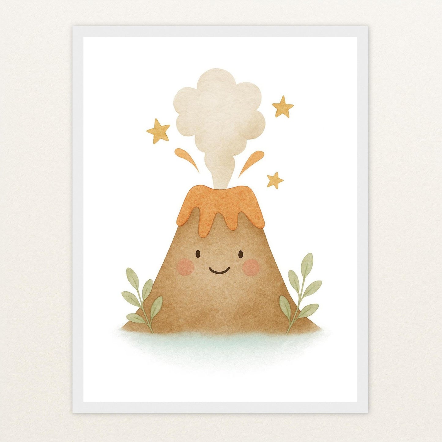 Vulkan Poster mit Holzrahmen von tinylearner