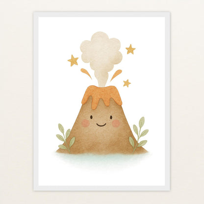 Vulkan Poster mit Holzrahmen von tinylearner