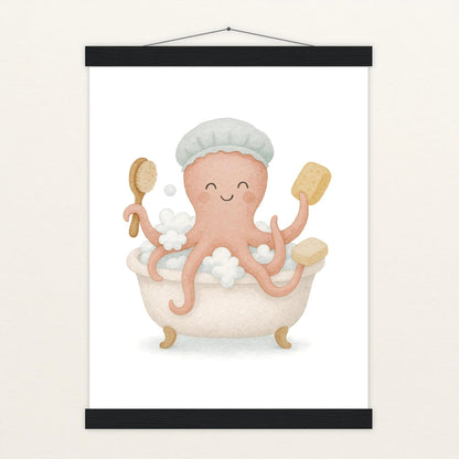 Tilli der Tintenfisch - Motiv: "Baden" Poster mit Leisten von tinylearner