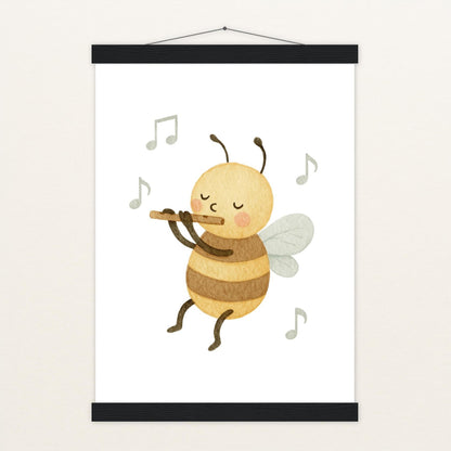 Bibi die Biene - Motiv: "Flöte" Poster mit Leisten von tinylearner