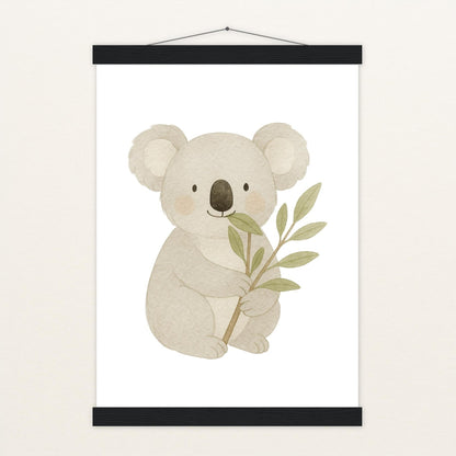 Kori der Koala - Motiv: "Eukalyptus" Poster mit Leisten von tinylearner