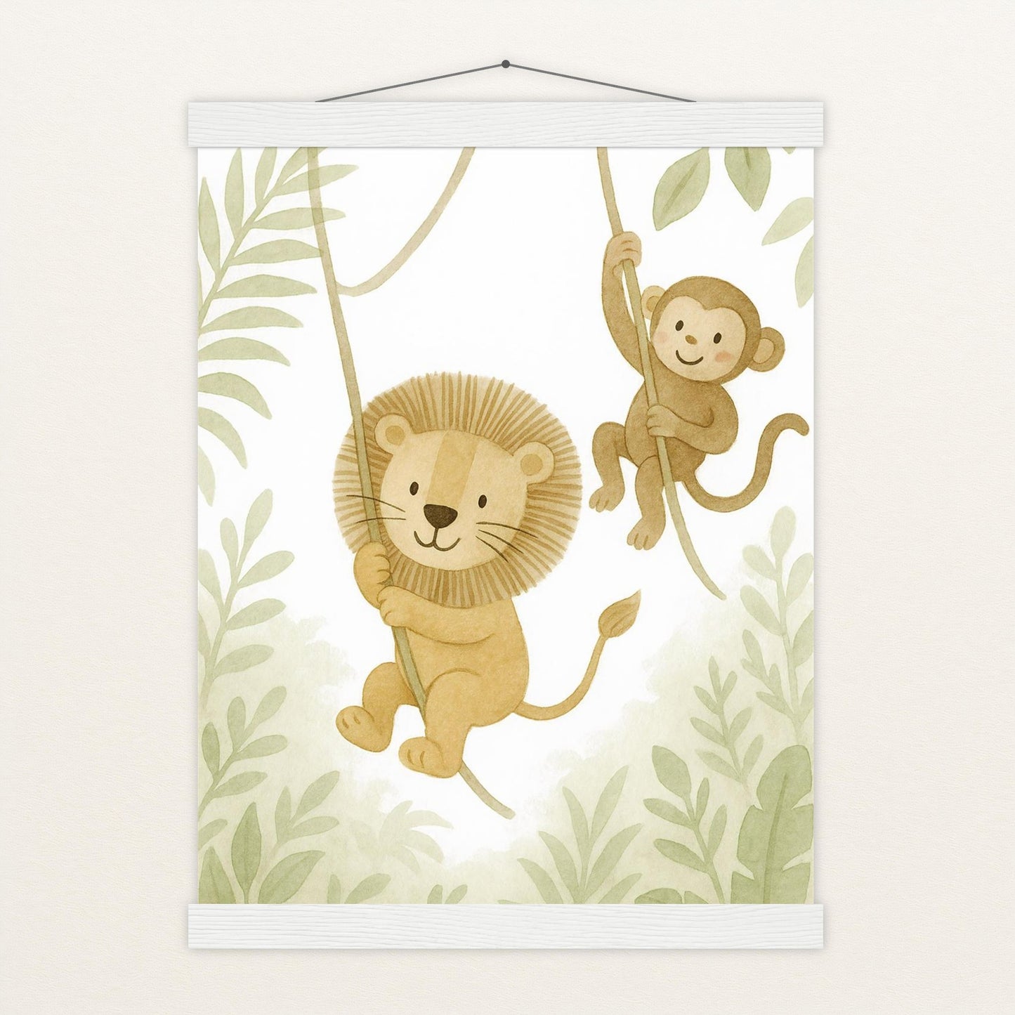 Tierfreunde - Motiv: "Lianen" Poster mit Leisten von tinylearner