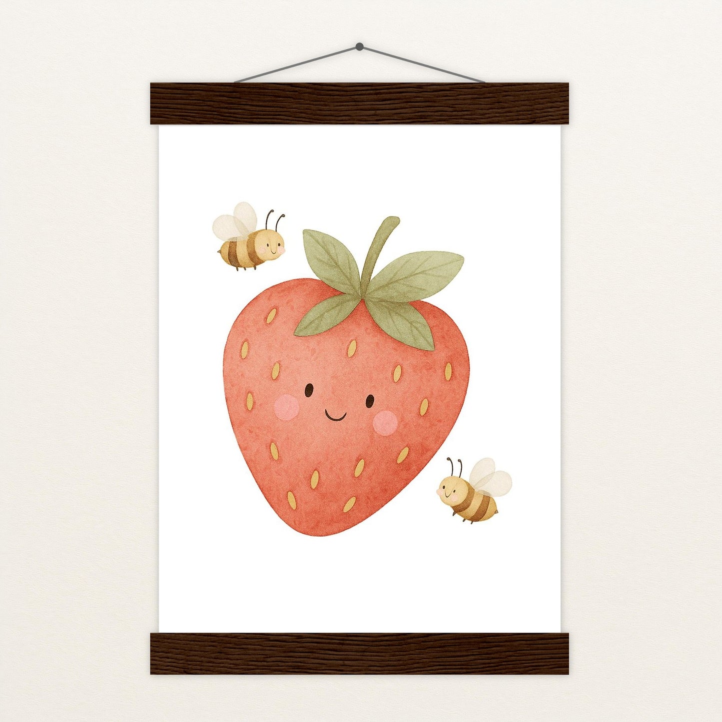 Obst: Erdbeere Poster mit Leisten von tinylearner