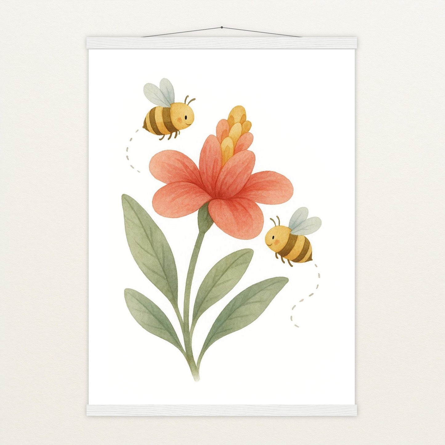 Bibi die Biene - Motiv: "Blume" Poster mit Leisten von tinylearner