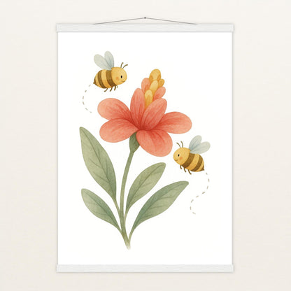 Bibi die Biene - Motiv: "Blume" Poster mit Leisten von tinylearner