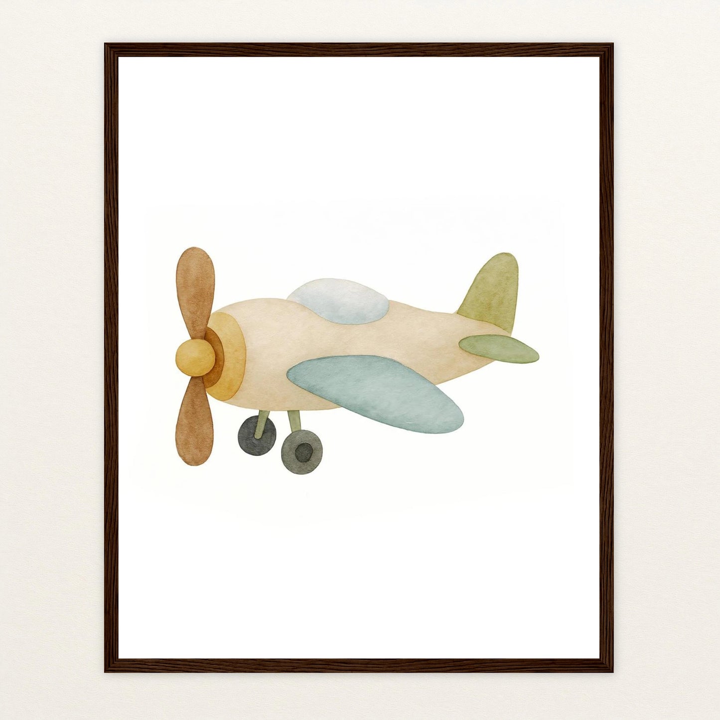 Propellerflugzeug Poster mit Holzrahmen von tinylearner