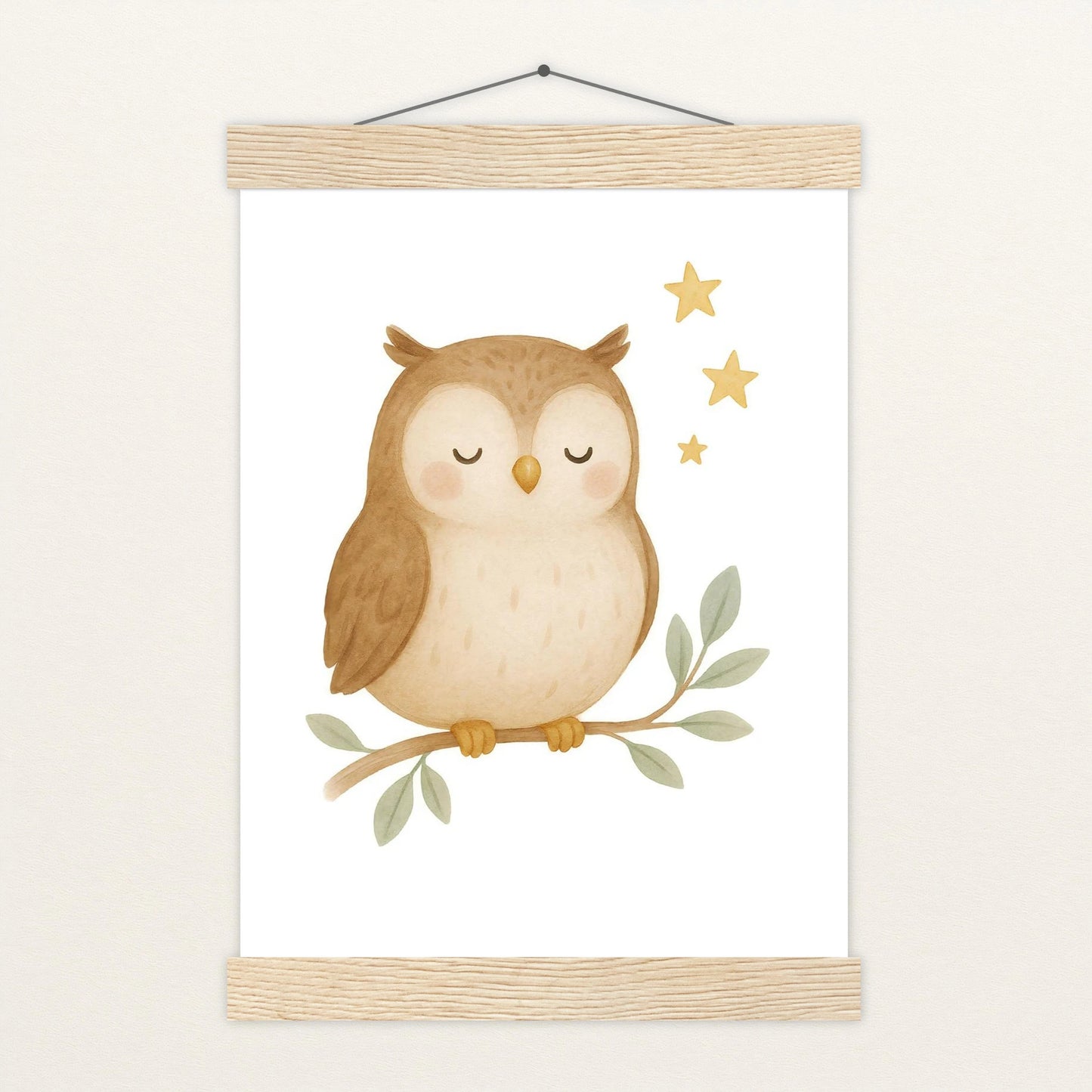 Emmi die Eule Poster mit Leisten von tinylearner