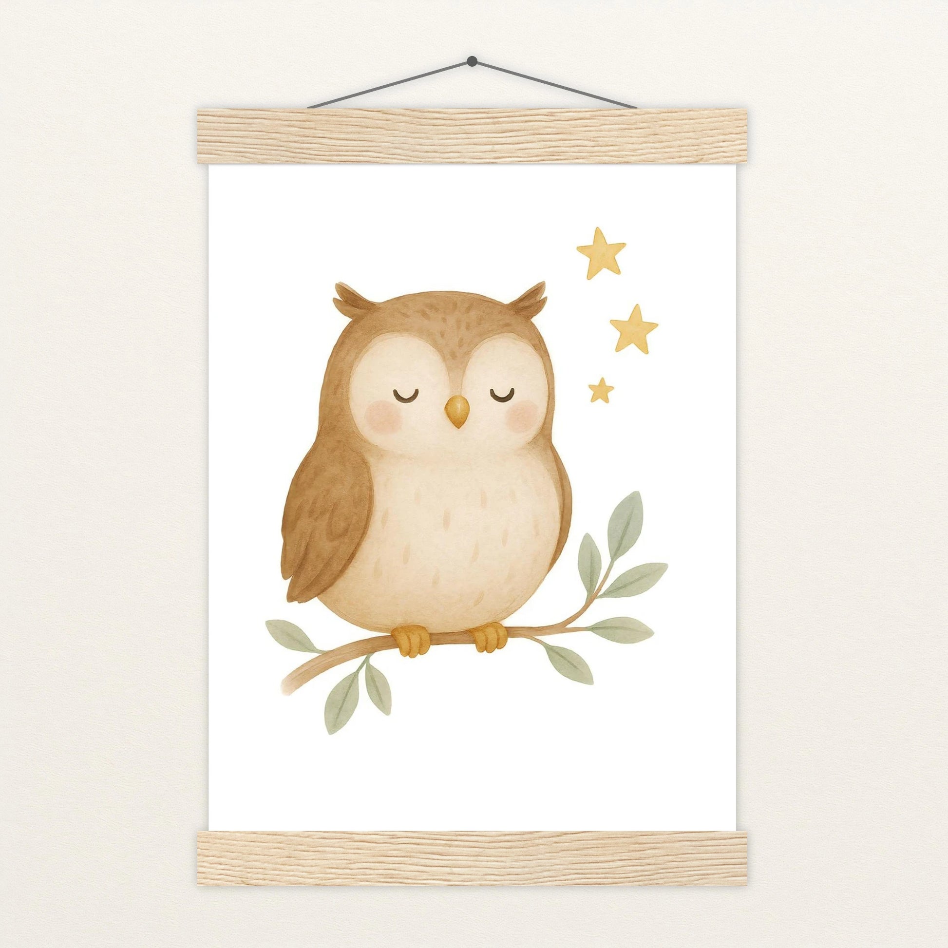 Emmi die Eule Poster mit Leisten von tinylearner