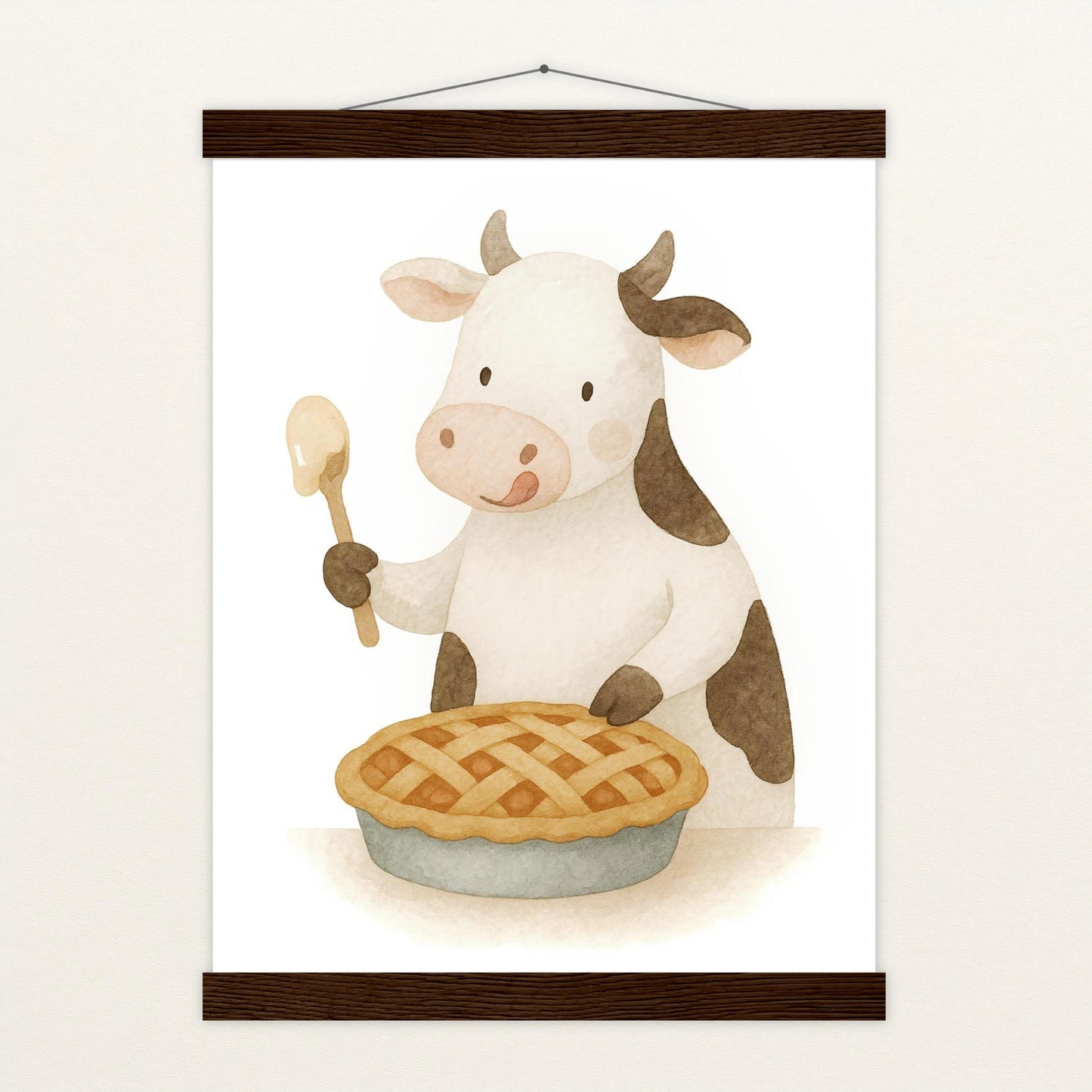 Klara die Kuh - Motiv: "Kuchen" Poster mit Leisten von tinylearner