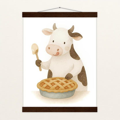 Klara die Kuh - Motiv: "Kuchen" Poster mit Leisten von tinylearner