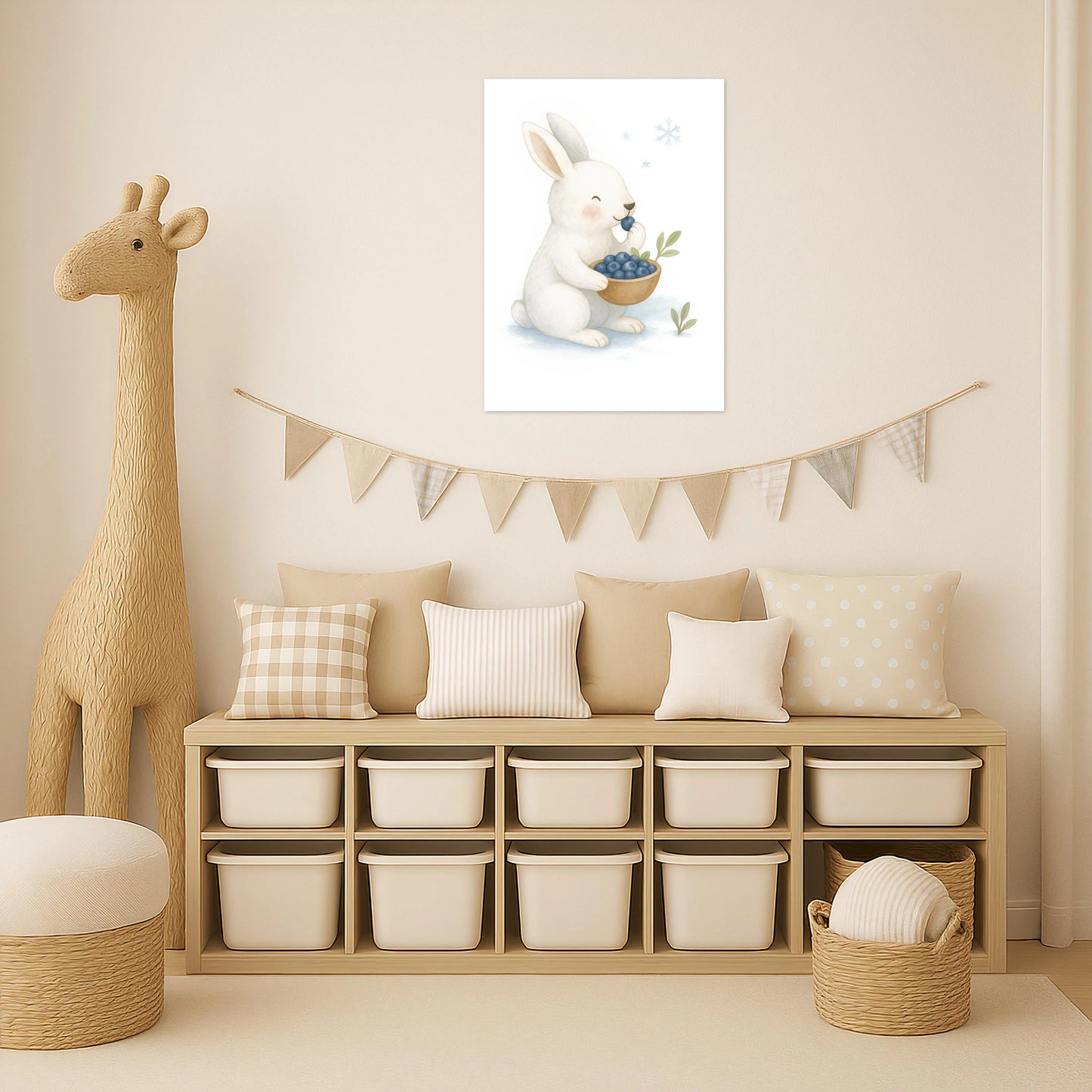 Sina der Schneehase - Motiv: "Blaubeeren" Poster von tinylearner