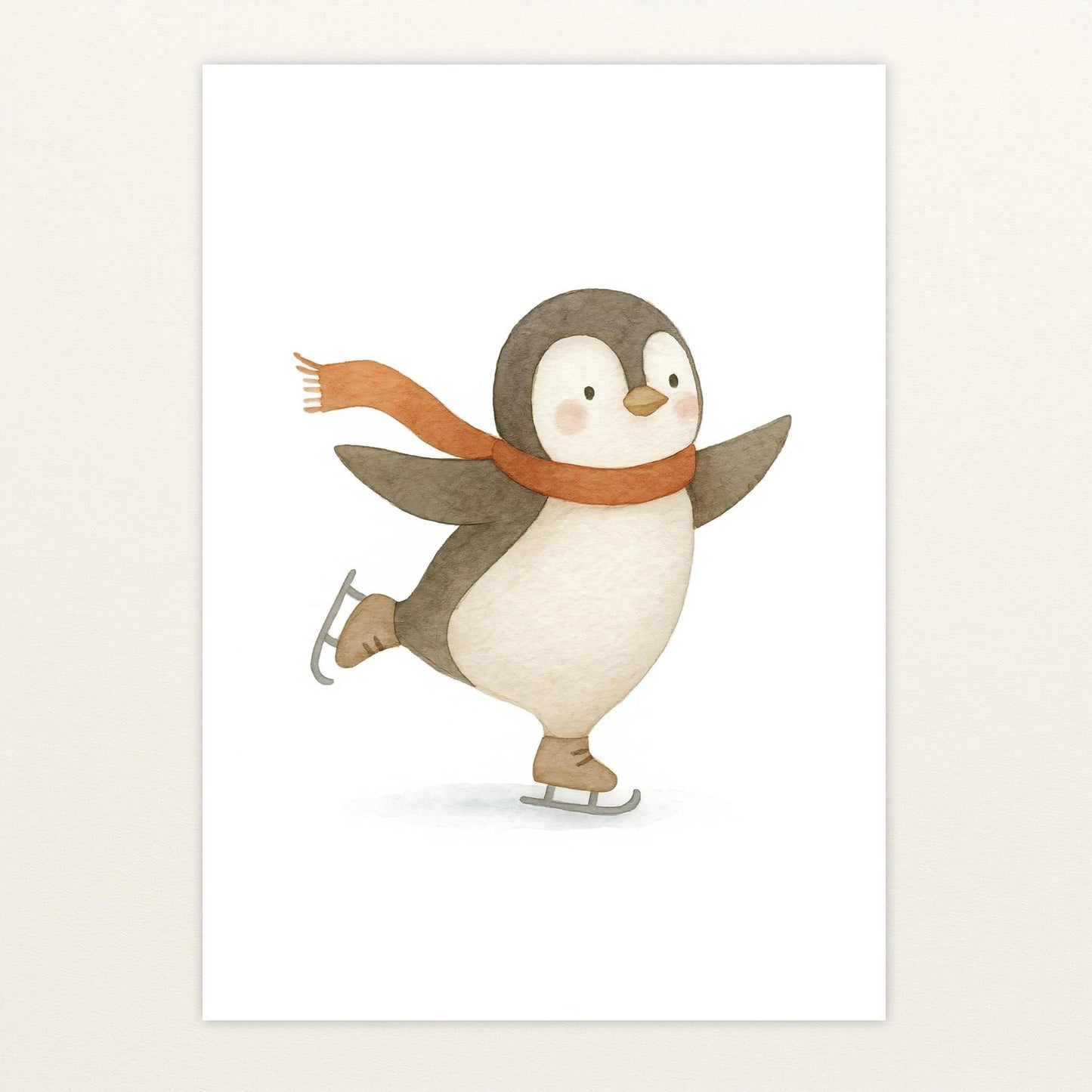 Pia der Pinguin - Motiv: "Eislaufen" Poster von tinylearner