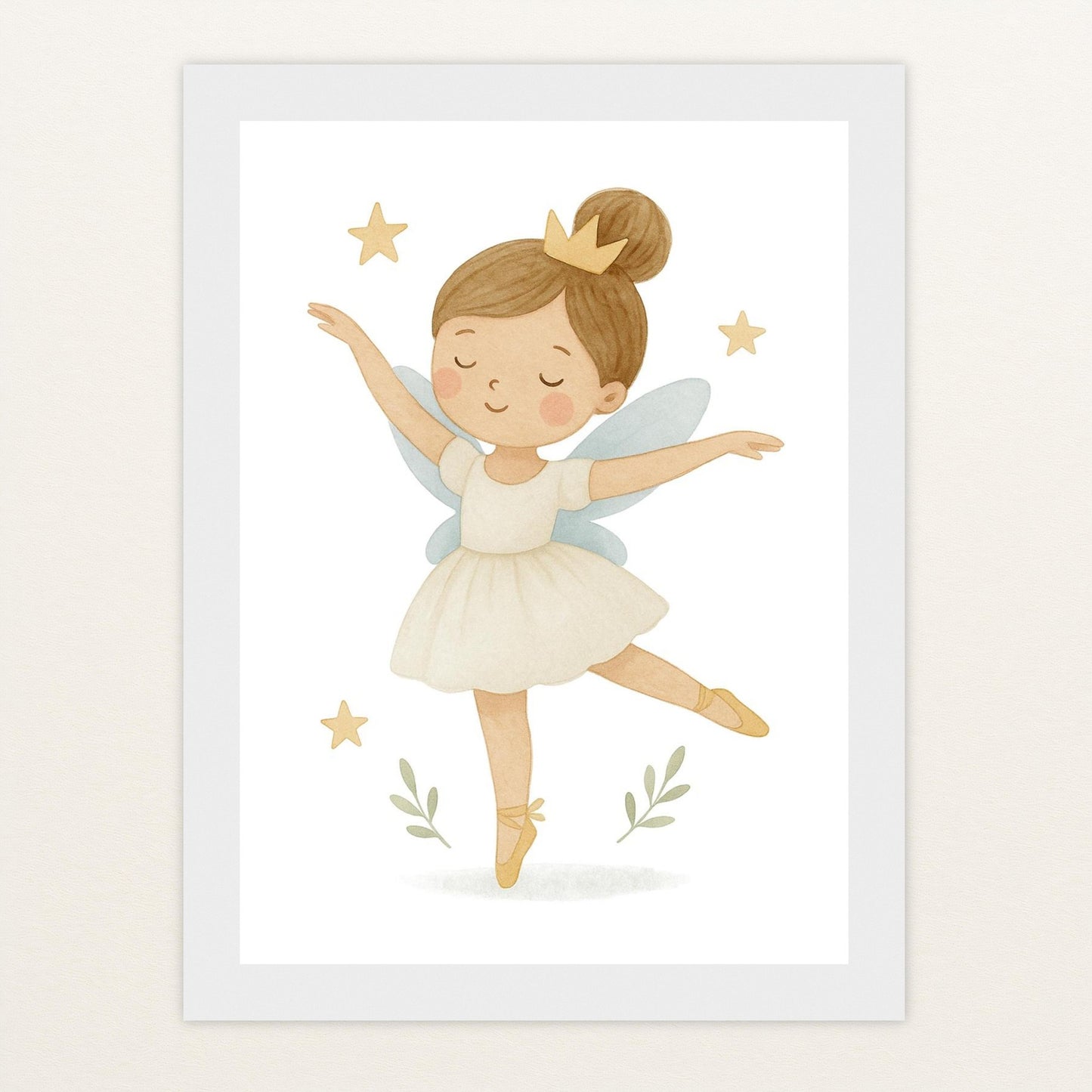 Fina die Fee - Motiv: "Ballett" Poster mit Holzrahmen von tinylearner